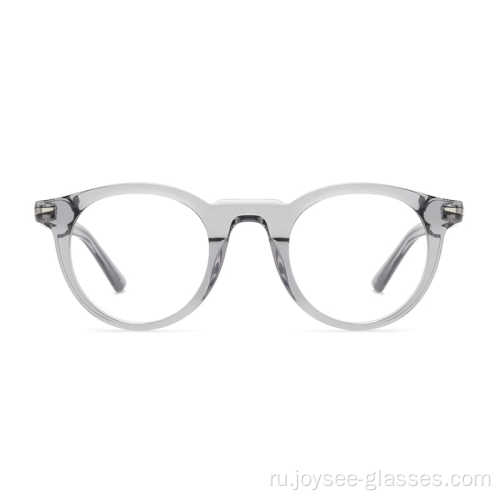 Дешевые высококачественные ретро -круглые полные линзы Acetate Ocetate Eyeglass